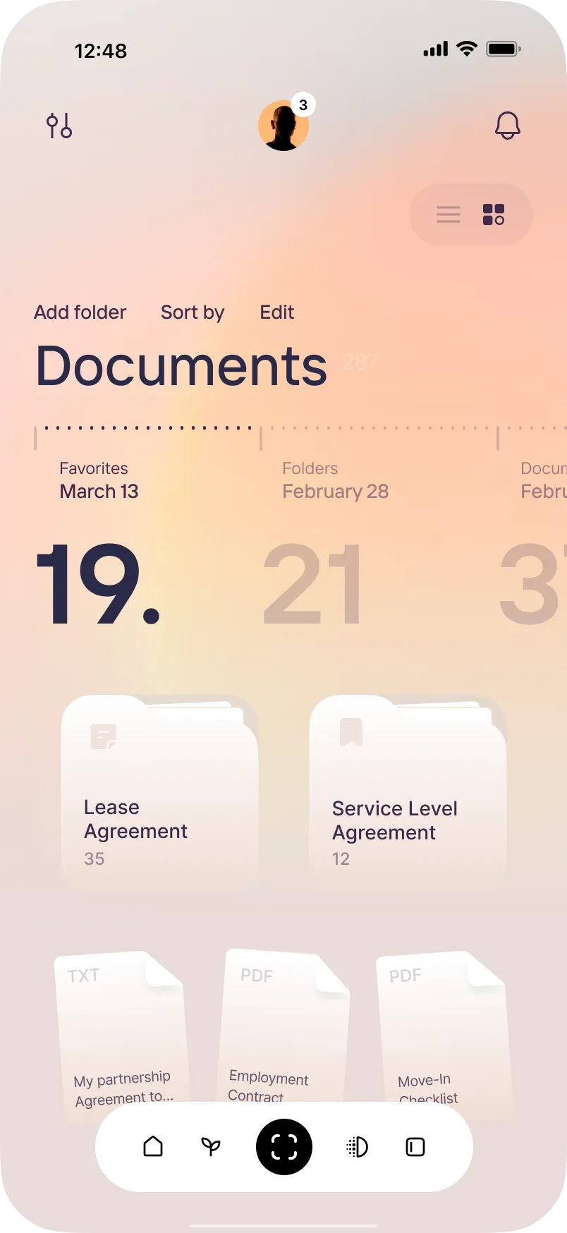 RISE app documents view holding agreements and case paperwork in one place
